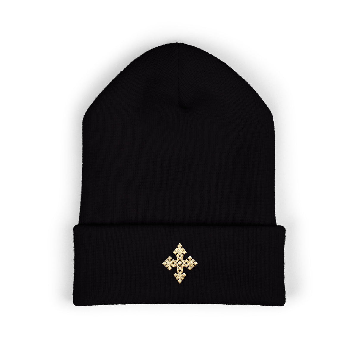 Embroidered Cross Beanie