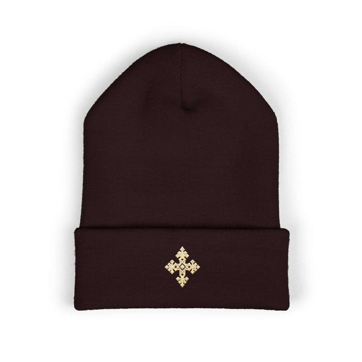 Embroidered Cross Beanie