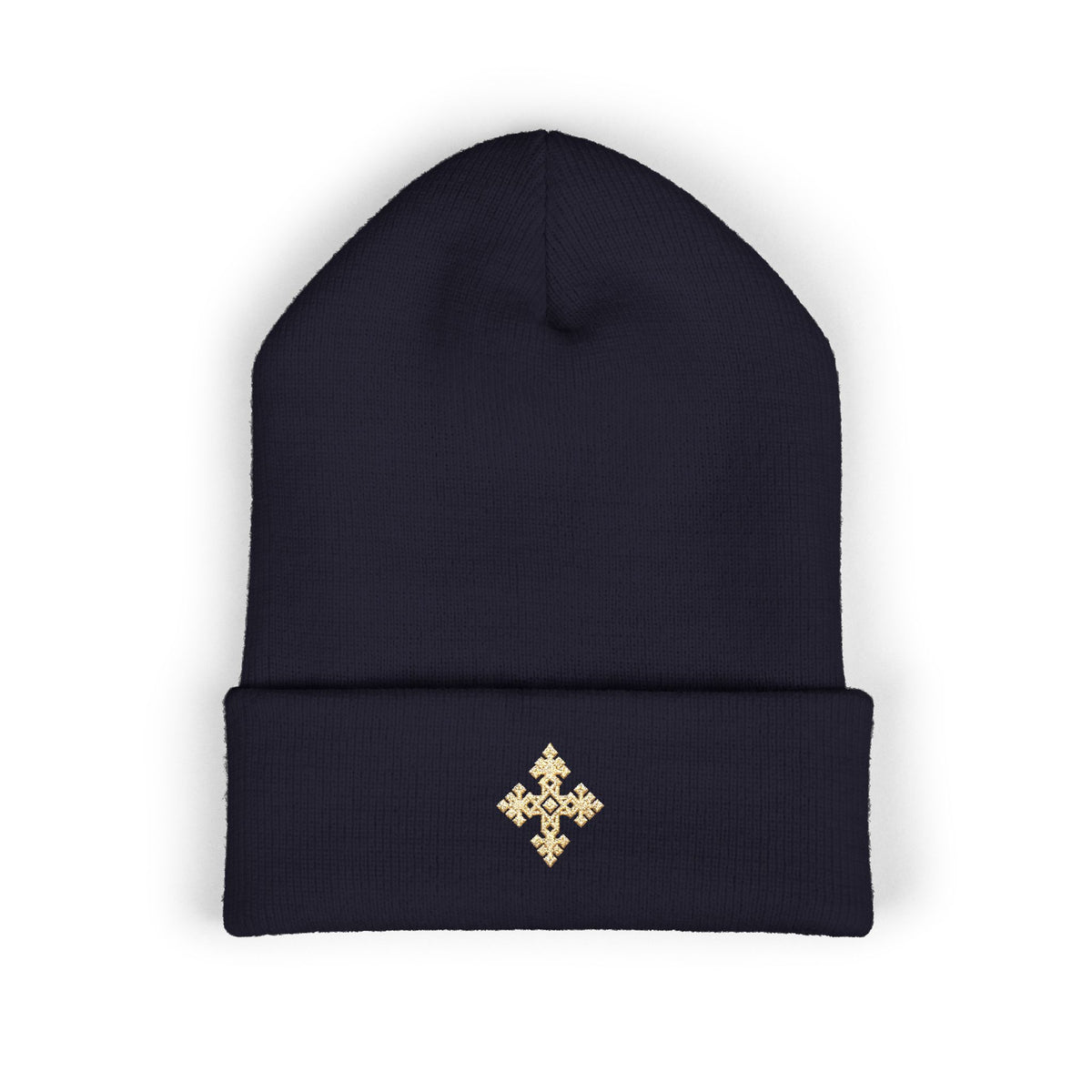 Embroidered Cross Beanie