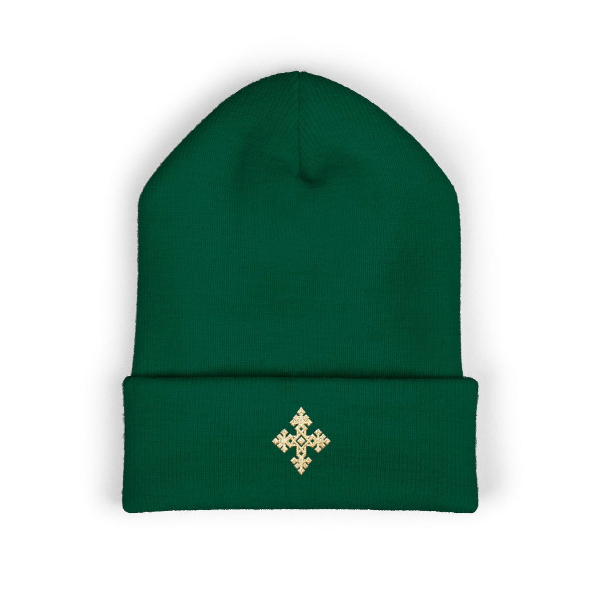 Embroidered Cross Beanie