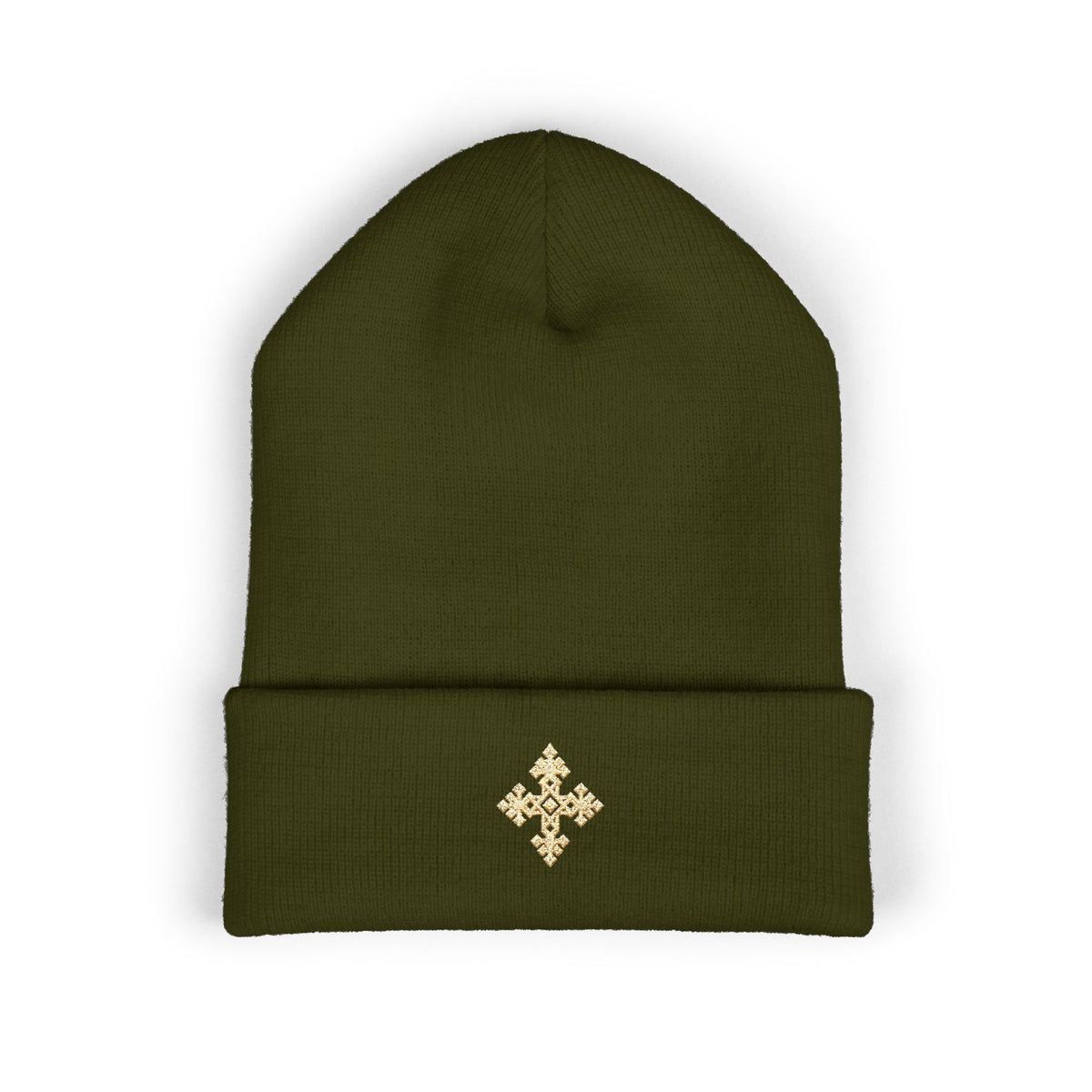 Embroidered Cross Beanie