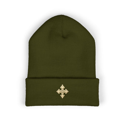 Embroidered Cross Beanie