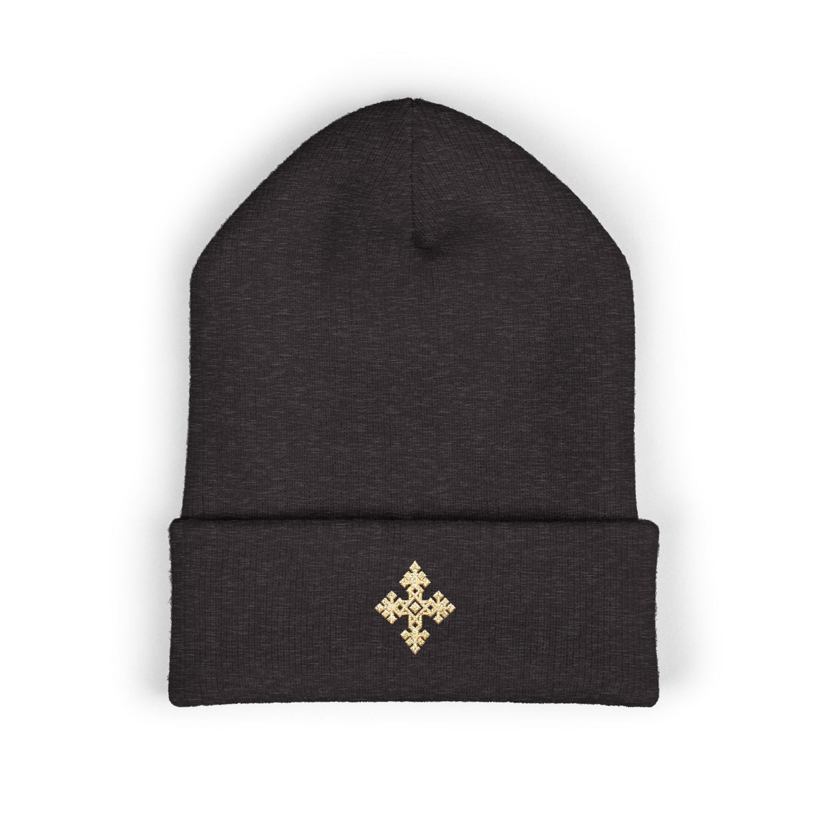 Embroidered Cross Beanie