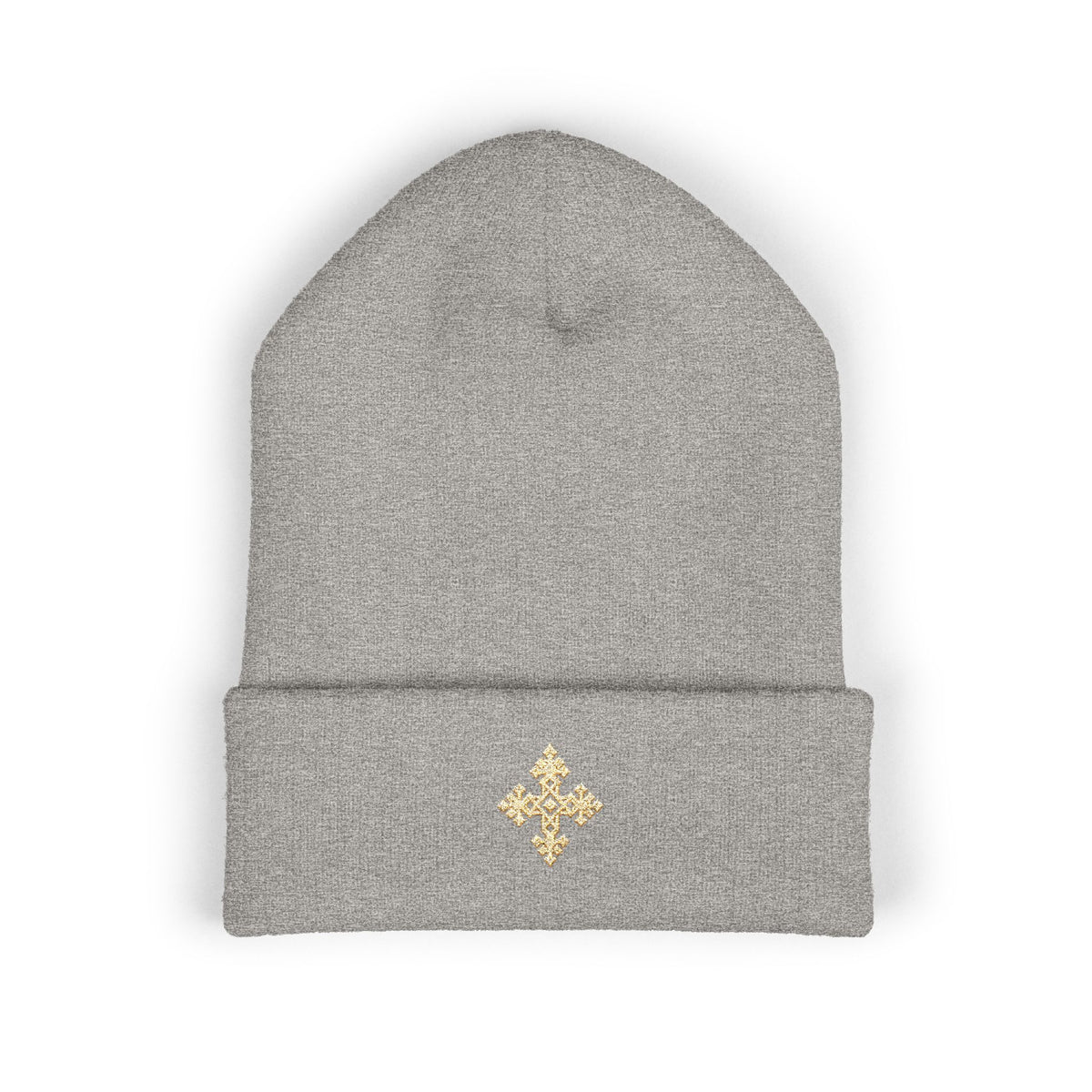 Embroidered Cross Beanie