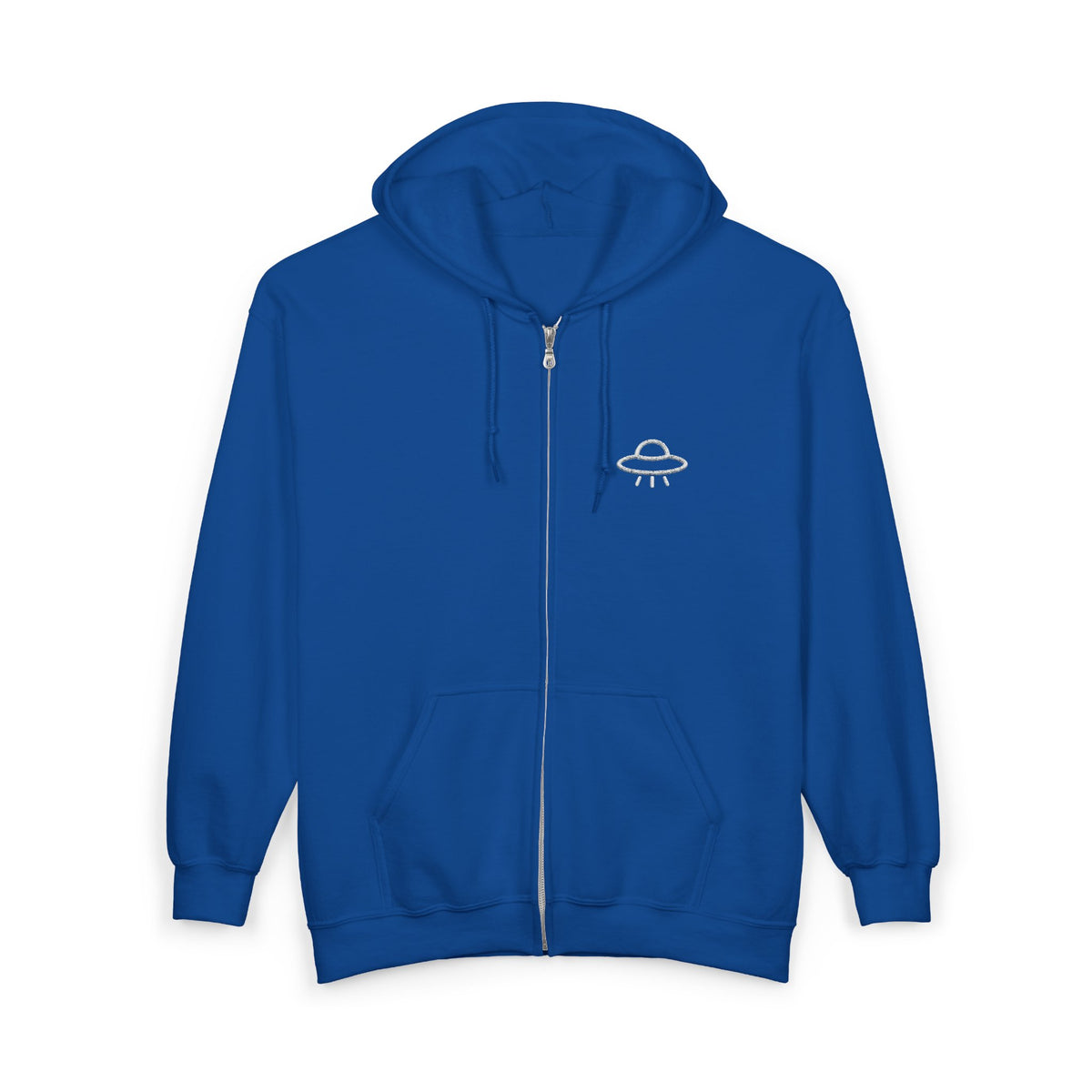 UFO Embroidered Zip-Up Hoodie