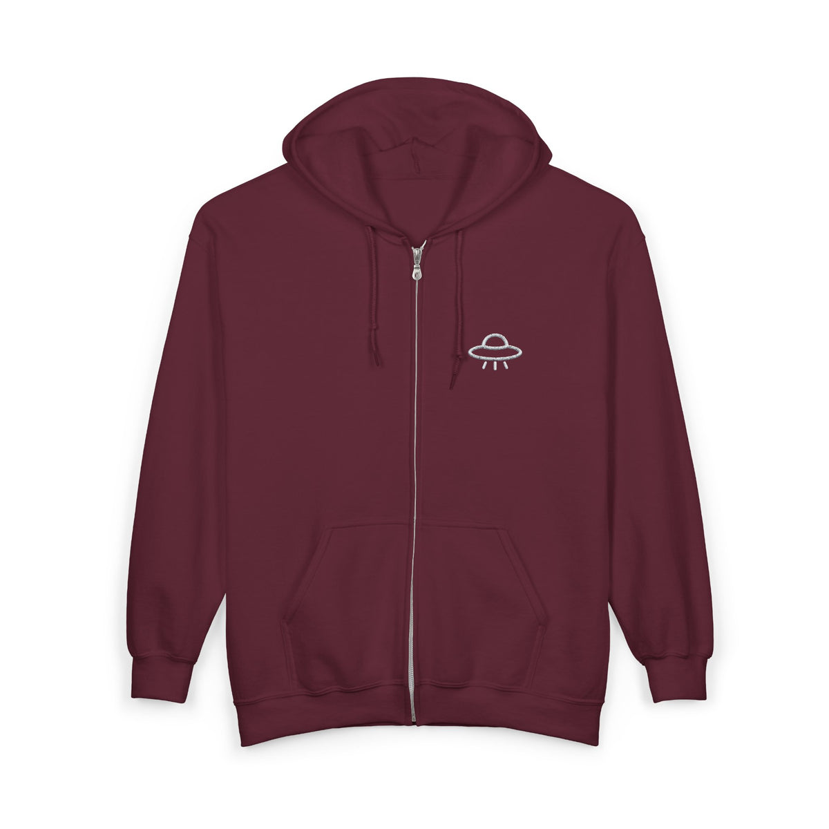 UFO Embroidered Zip-Up Hoodie