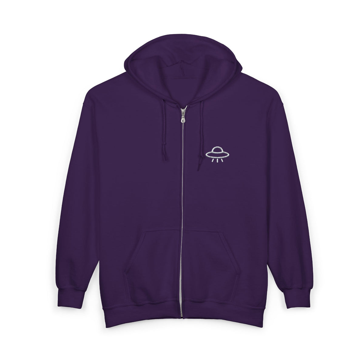UFO Embroidered Zip-Up Hoodie